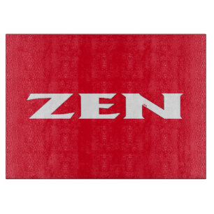 Zen white red glass cutting board
