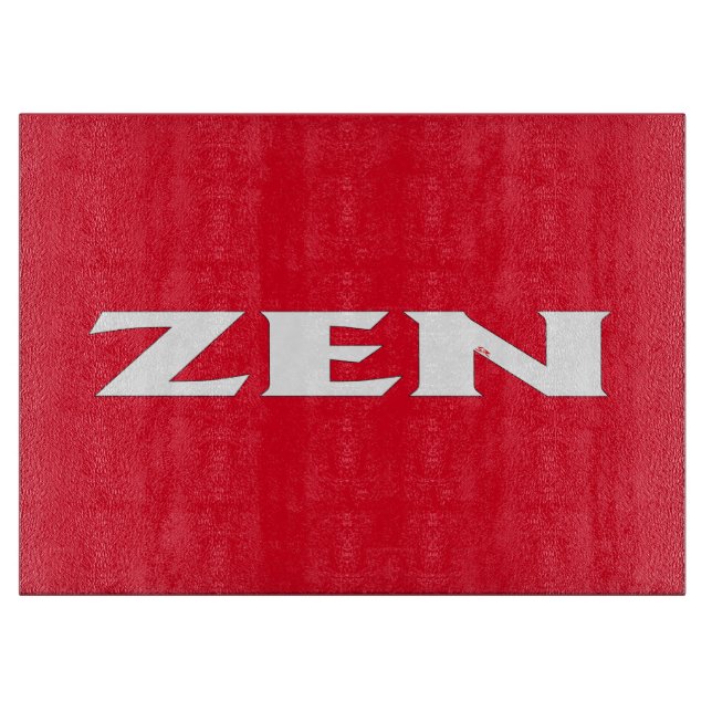 Zen white red glass cutting board (Front)