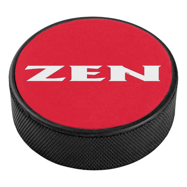 Zen white red hockey puck (3/4)