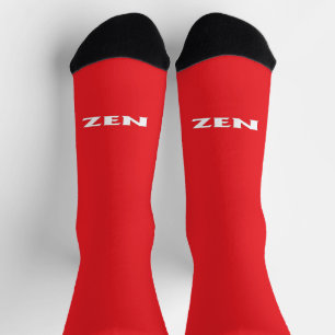 Zen white red inward premium socks