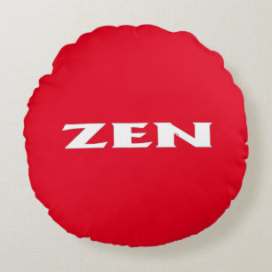 Zen white red round poly throw pillow