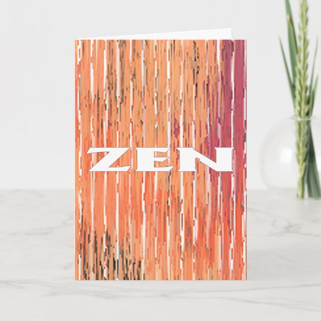 Zen white reeds greeting card (Front)