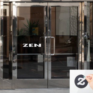 Zen white see-thru window cling back stick