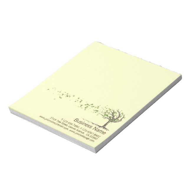 Zen Wind Tree With Leaves Notepad (Rotated)