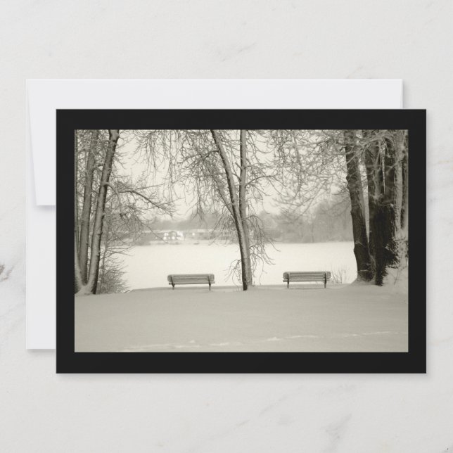 Zen Winter Benches Invitation (Front)