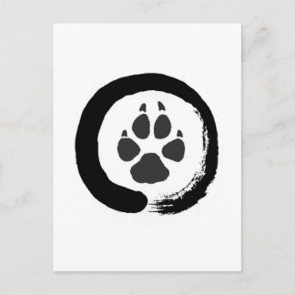Zen wolf print postcard
