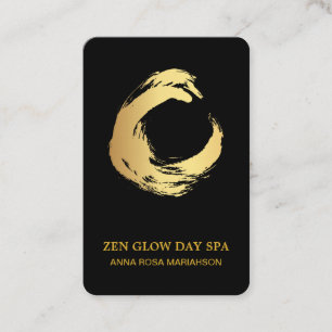*~* Zen Yoga Abstract Gold Brush Meditation Reiki Business Card