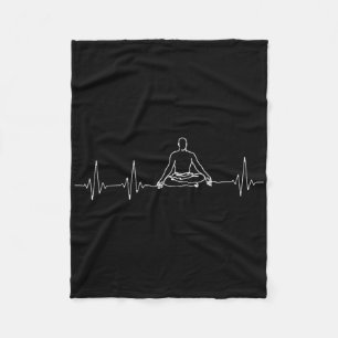 Zen Yoga And Meditation Heartbeat With Cross-legge Fleece Blanket