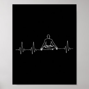 Zen Yoga And Meditation Heartbeat With Cross-legge Poster