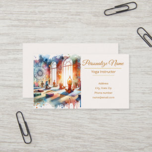 Zen Yoga Class Spiritual Mindful Meditation Design Business Card