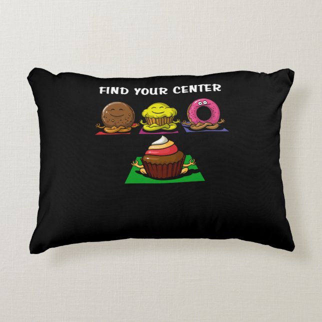 Zen Yoga Doughnut Find Your Centre Meditation Decorative Cushion (Front)