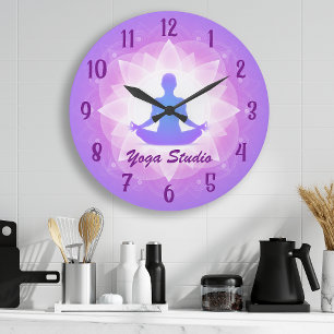Zen Yoga Lotus Meditation Personalised Large Clock