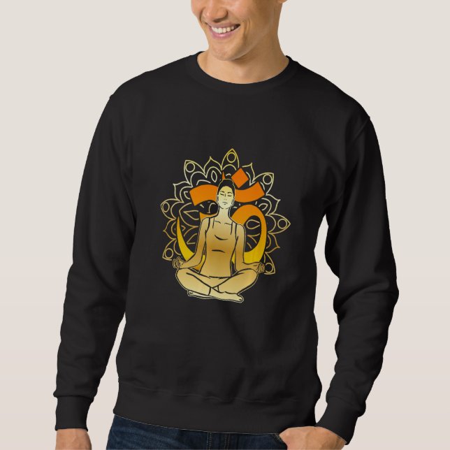 Zen Yoga Meditating Premium Sweatshirt (Front)