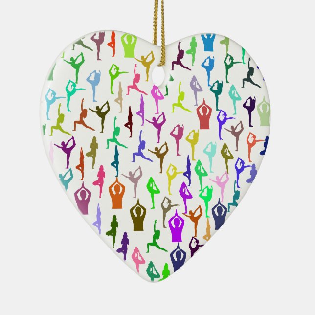 Zen Yoga Meditation Poses & Positions Ceramic Ornament (Right)