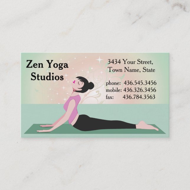 Zen Yoga - ver2  - Instructor or Trainer Business Card (Front)