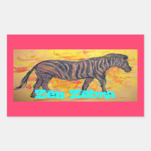 Zen Zebra Rectangular Sticker