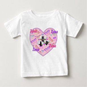 Zena Name With Horses And Butterflies, Baby T-Shirt