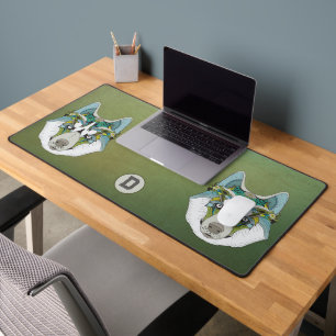 Zenart patterned Husky Dog Blue Husky Face Desk Mat