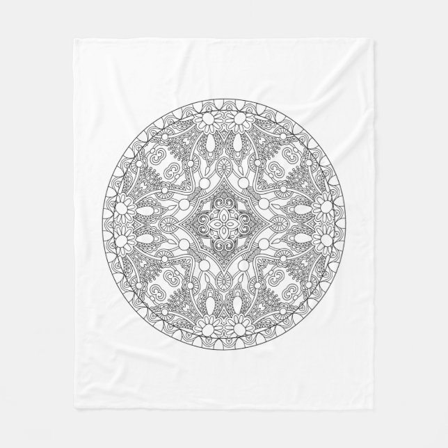 Zendala Design Fleece Blanket (Front)
