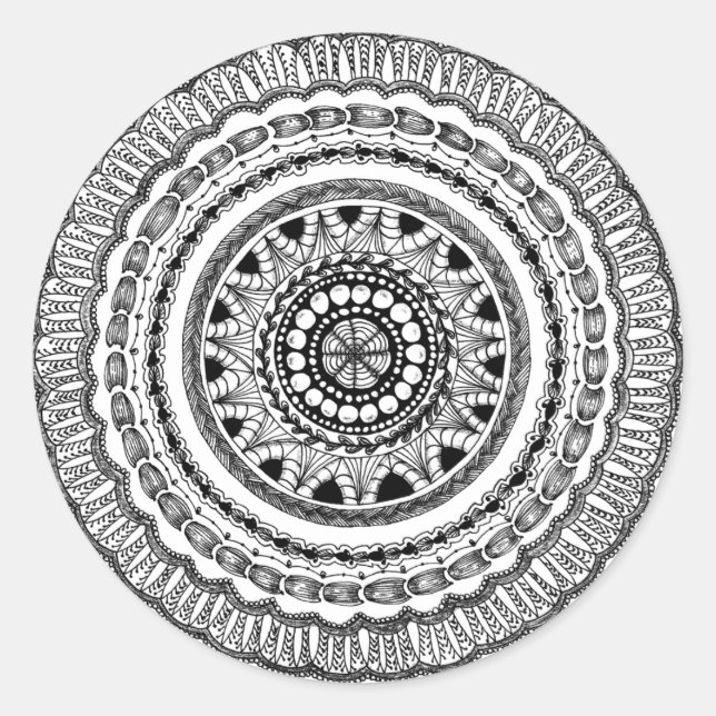 Zendala "Queste" Round Sticker (Front)