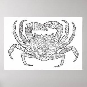Zendoodle Crab 2 Poster
