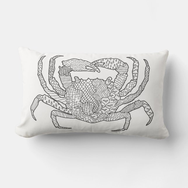Zendoodle Crab Lumbar Cushion (Front)