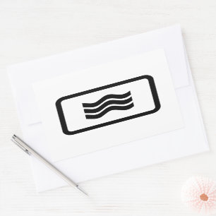 Zener Card   3 Vertical Wavy Lines Rectangular Sticker