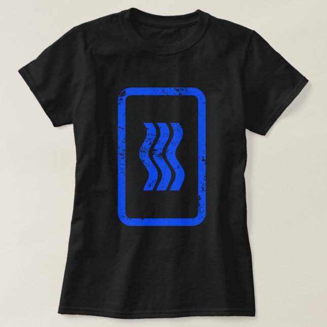 Zener Card | 3 Vertical Wavy Lines {Vintage} T-Shirt (Design Front)