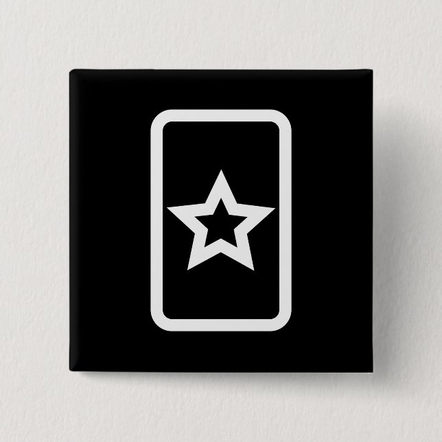 Zener Card | Hollow 5 Pointed Star 15 Cm Square Badge (Front)