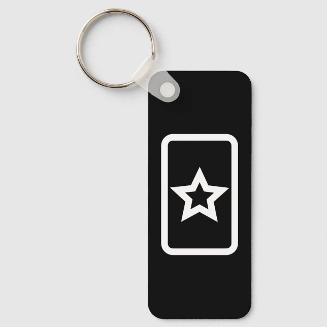 Zener Card | Hollow 5 Pointed Star Key Ring (Front)