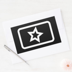 Zener Card   Hollow 5 Pointed Star Rectangular Sticker
