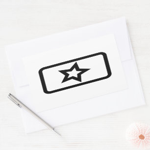 Zener Card   Hollow 5 Pointed Star Rectangular Sticker