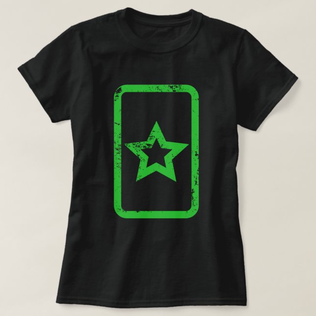 Zener Card | Hollow 5 Pointed Star {Vintage} T-Shirt (Design Front)