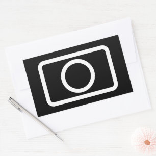 Zener Card   Hollow Circle Rectangular Sticker