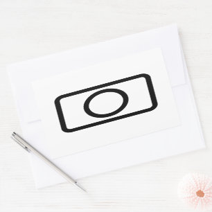 Zener Card   Hollow Circle Rectangular Sticker