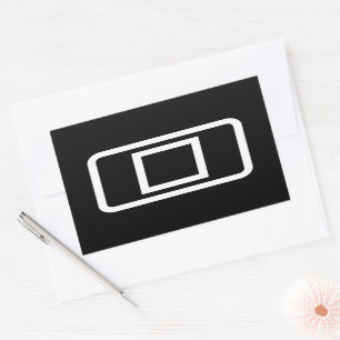 Zener Card   Hollow Square Rectangular Sticker