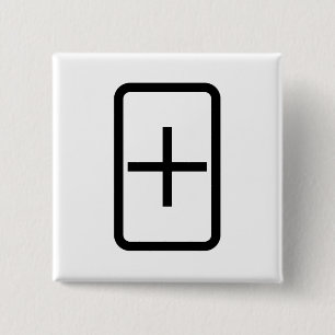 Zener Card Plus Sign 15 Cm Square Badge