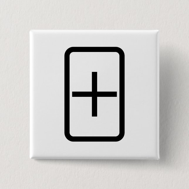 Zener Card | Plus Sign 15 Cm Square Badge (Front)