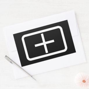 Zener Card   Plus Sign Rectangular Sticker