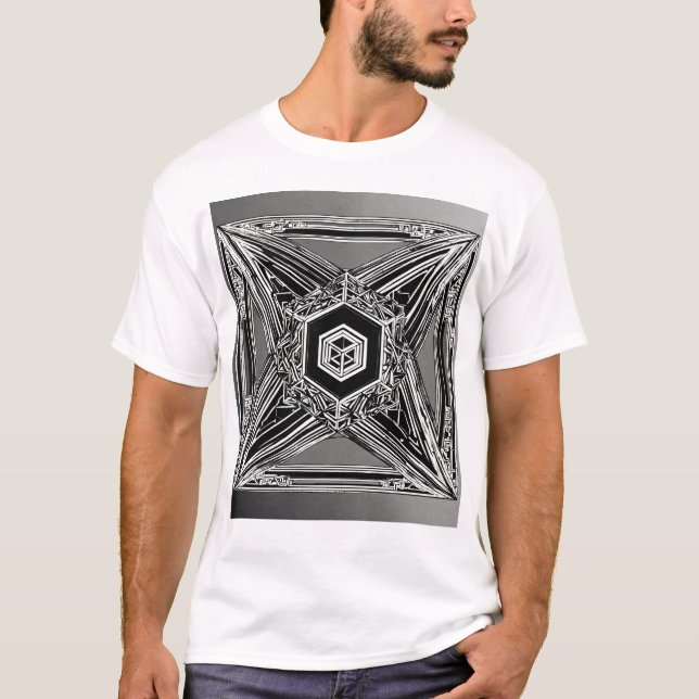  "Zenith of Existence: Taoist Tesseract Body Fract T-Shirt (Front)