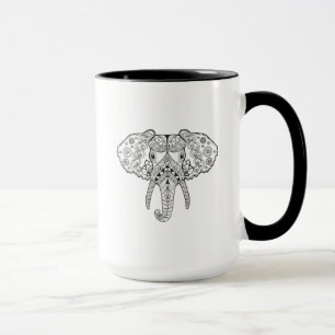 Zentangle Inspired Elephant Mug