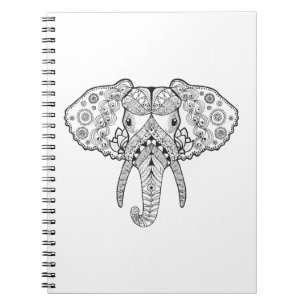Zentangle Inspired Elephant Notebook