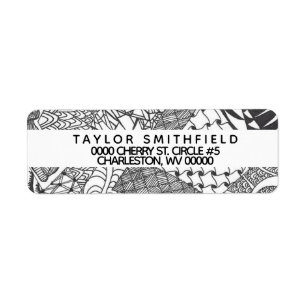 Zentangle® inspired return address label