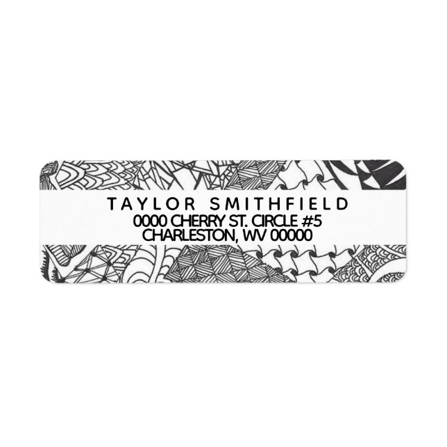 Zentangle® inspired return address label (Front)