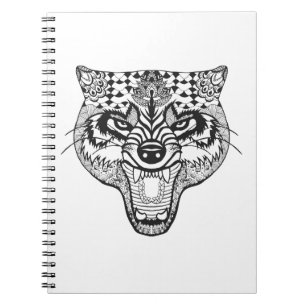 Zentangle Inspired Wolf Notebook