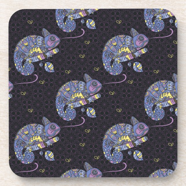 Zentangle Lizard Coaster (Front)