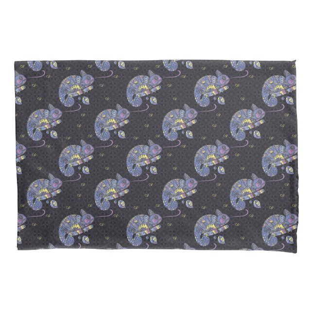 Zentangle Lizard Pillowcase (Front-Left)