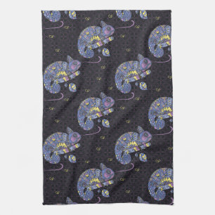 Zentangle Lizard Tea Towel