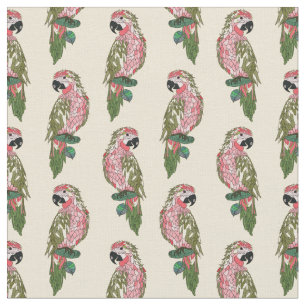 Zentangle Style Parrots Fabric