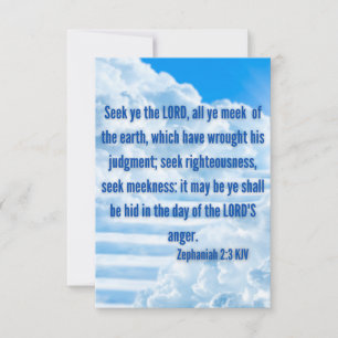 Zephaniah 2:3 KJV Bible Verse Pic Flat Greeting Card